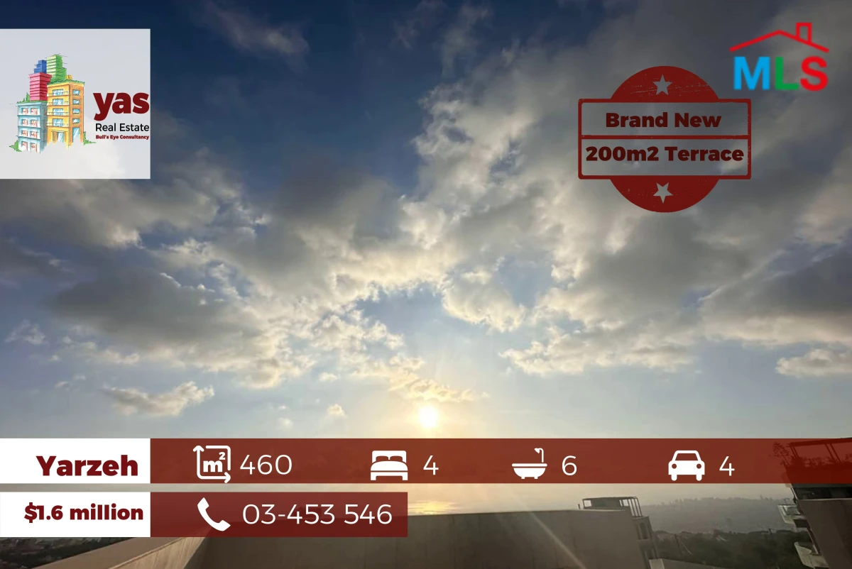 Yarzeh 460m2 | 200m2 Terrace | Brand New | Luxurry Building | PA