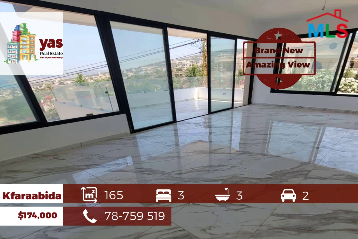 Kfaraabida 165m2 | Brand New | Amazing View | Prime Location | PA