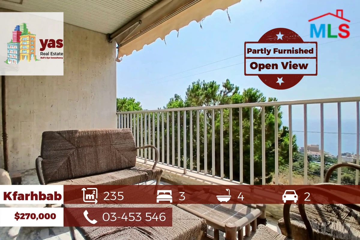 Kfarhbab 235m2 | Partly Furnished | Open View | Prime Location |IV/EH