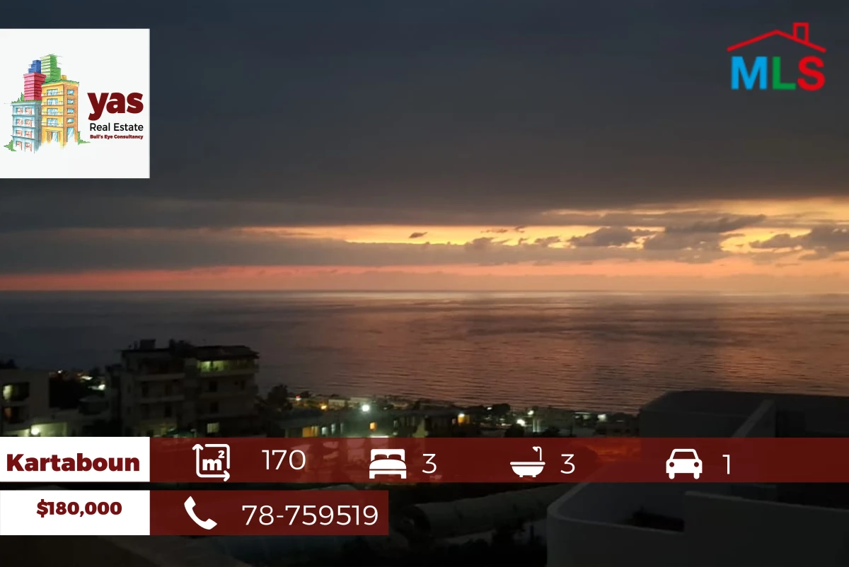 Kartaboun 170m2 | 170m2 Roof | Panoramic Sea View | Prime Location |PA