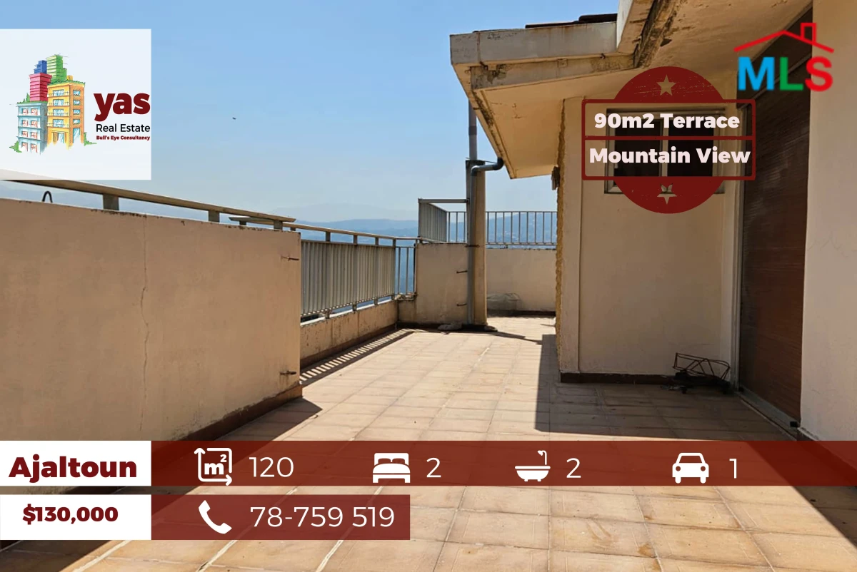 Ajaltoun 120m2 | 90m2 Terrace | Panoramic Mountain View | TO