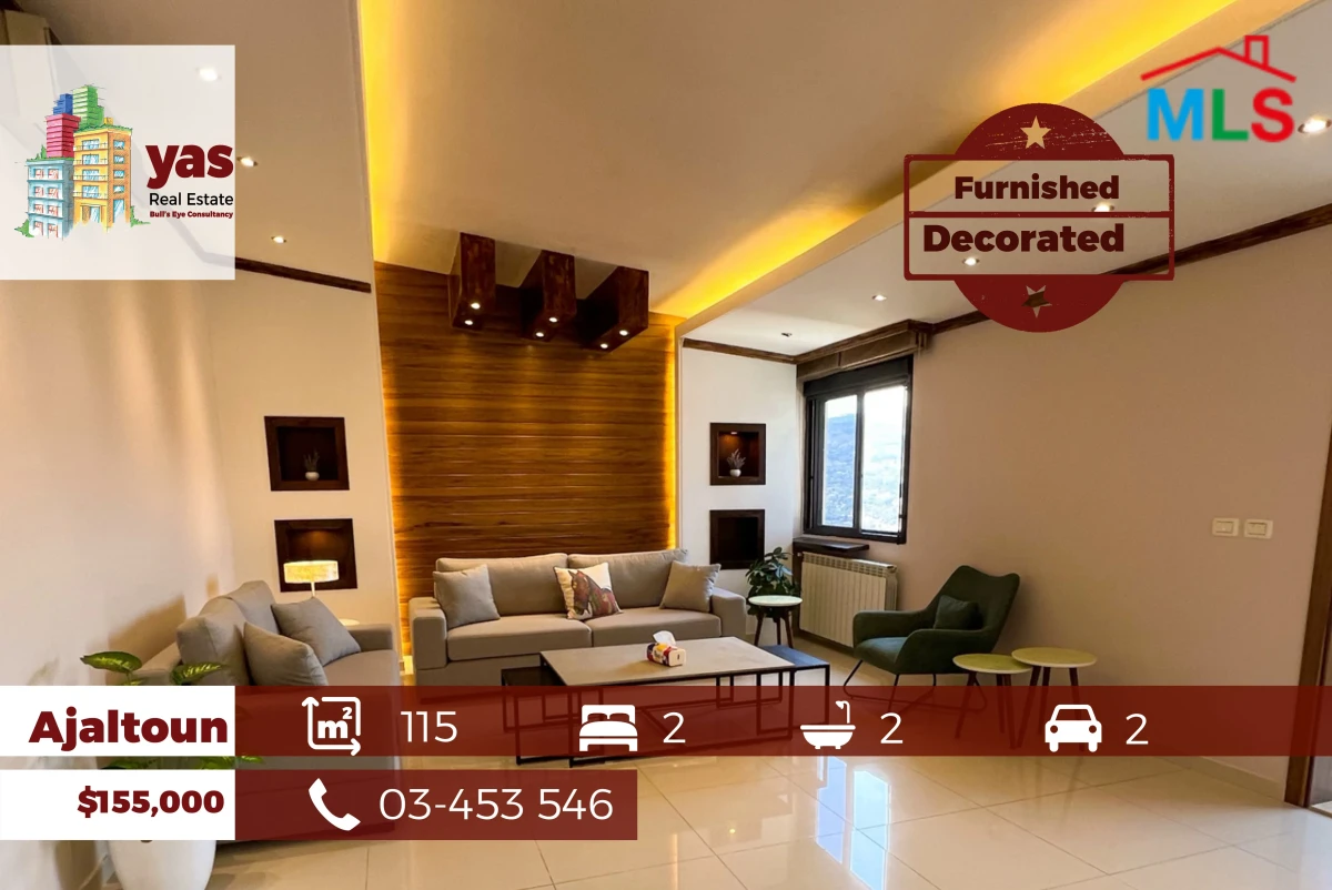 Ajaltoun 115m2 | Furnished FLat | Decorated | Open Mountain View | RO