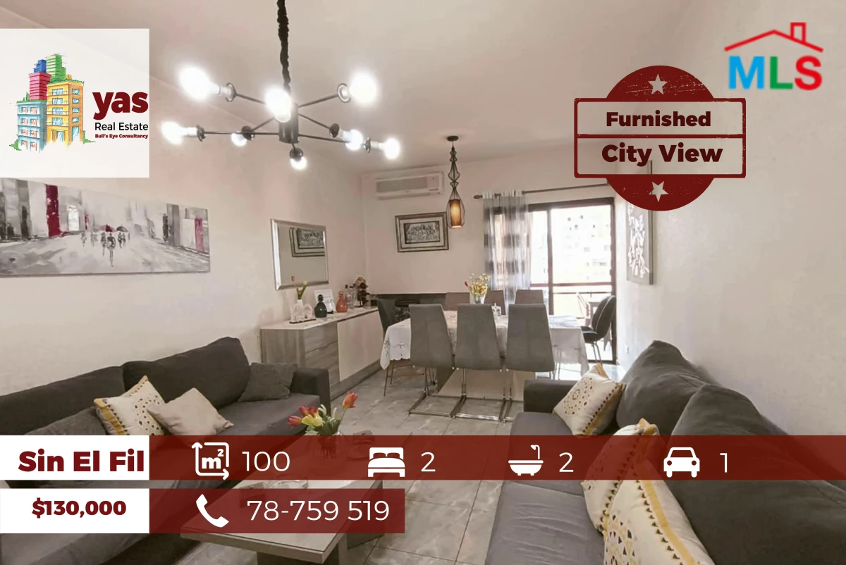 Sin El Fil 100m2 | Furnished | Dead End Street | City View | AA