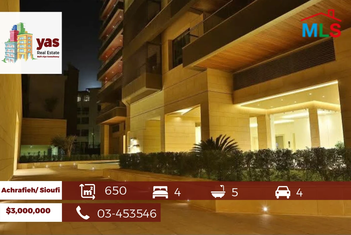 Achrafieh/Sioufi 650m2 | Terrace | Penthouse | View | Deluxe | PA