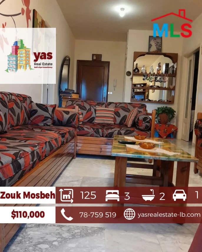 Zouk Mosbeh 125m2 | Prime Location | Well Maintained | PA