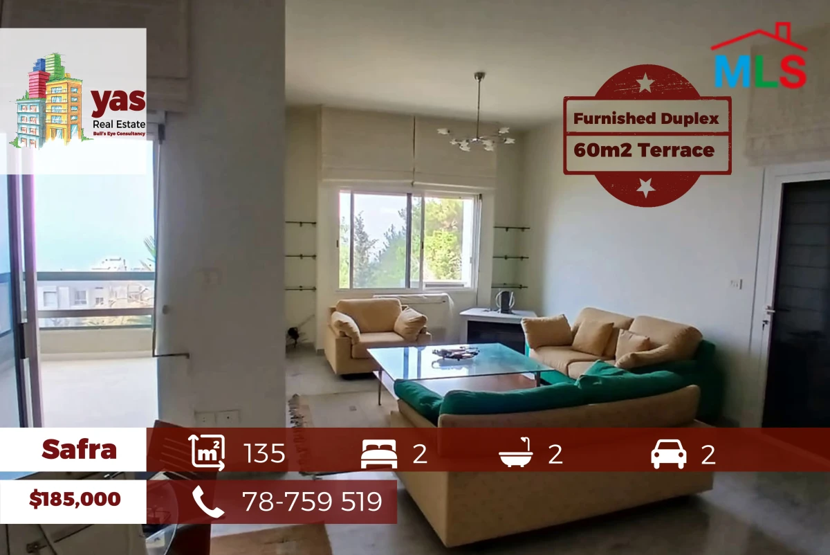 Safra 135m2 | 60m2 Terrace | Furnished Duplex | Calm Area | ABA