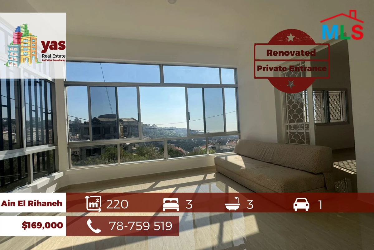 Ain El Rihaneh 220m2 | Private Entrance | Renovated | Luxury | EL