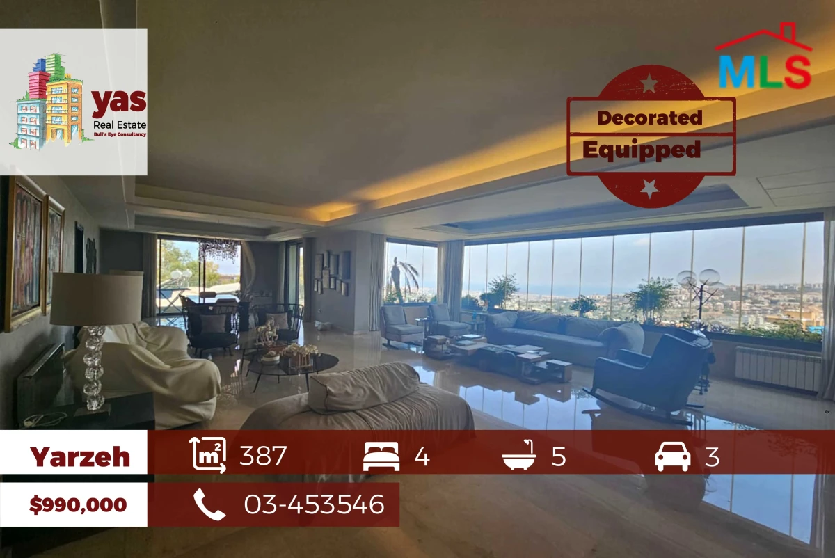 Yarzeh 387m2 | Equipped | Decorated | Prime Location | PA