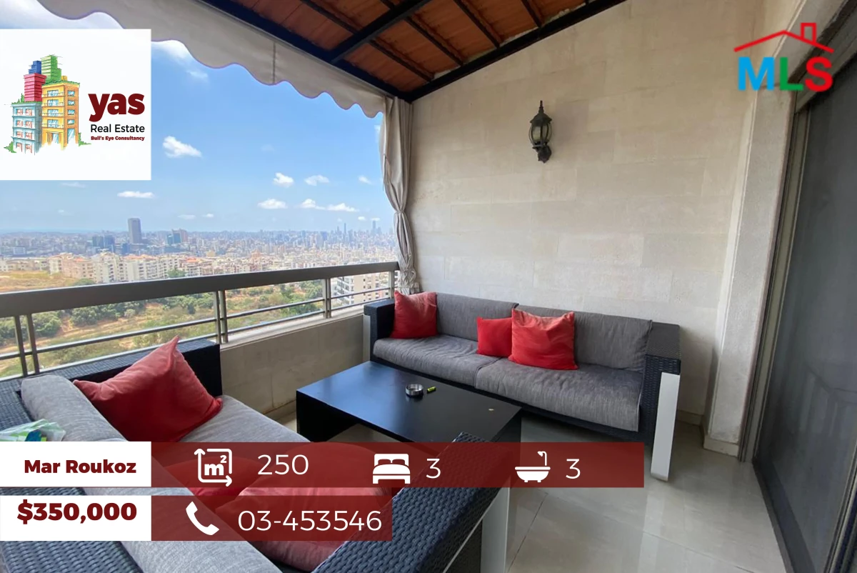 Mar Roukoz 250m2 | 50m2 Terrace | Panoramic View | PA