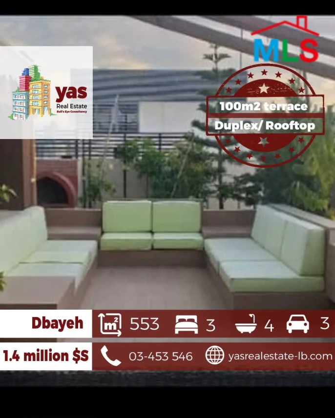 Dbayeh 553m2 | Rooftop | 100m2 Terrace | Prime Location | PA