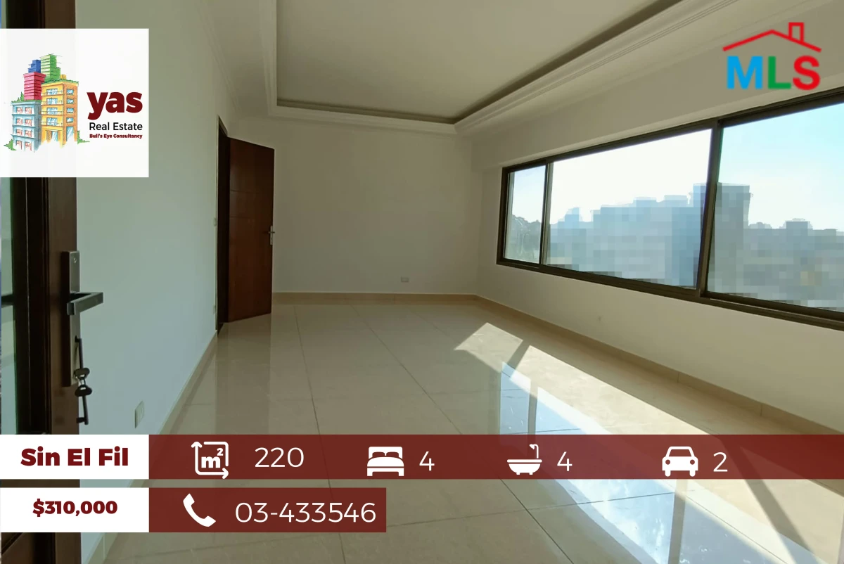 Sin El Fil 220m2 | Prime Location | Mountain And City View | PA