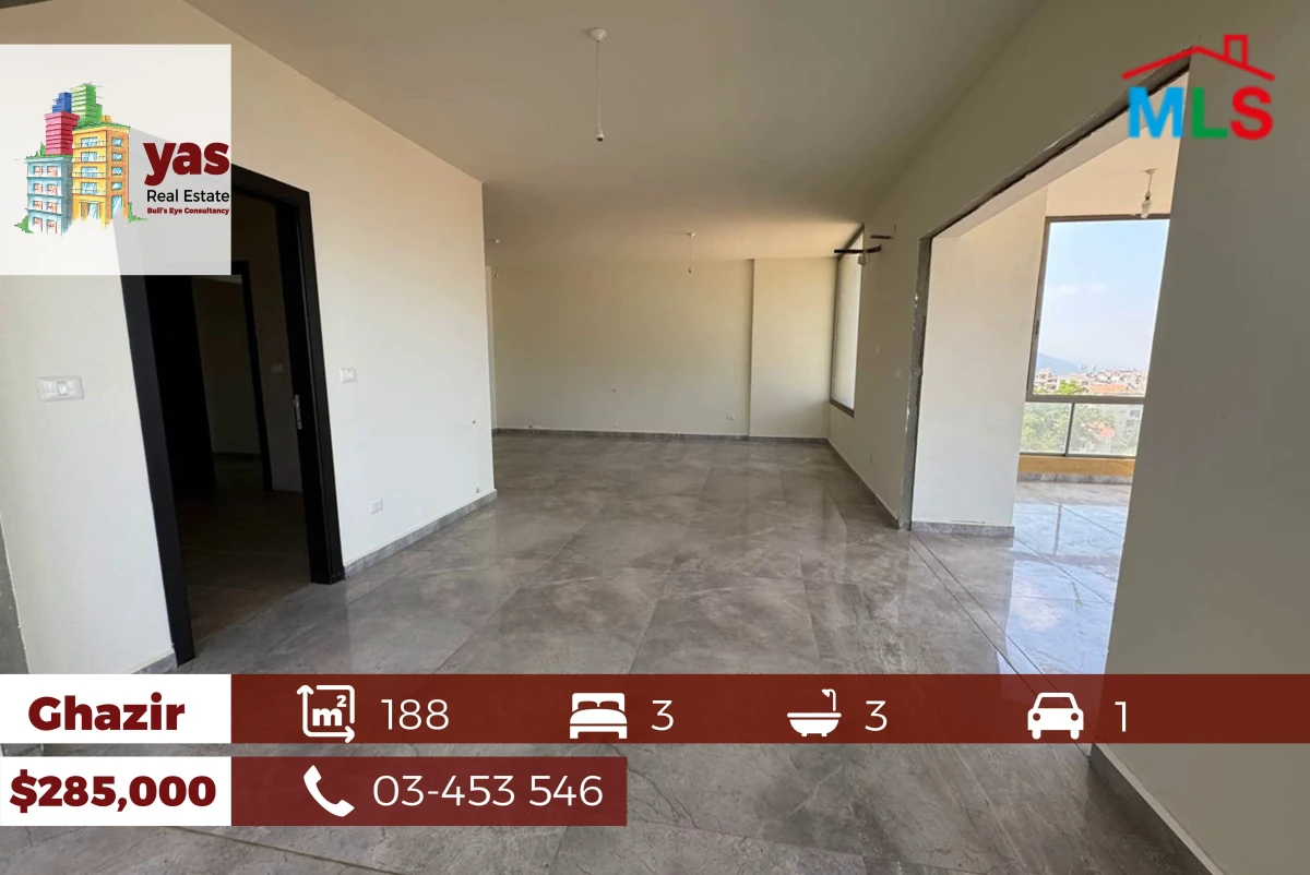 Ghazir 188m2 | New | Sea View | Prime Location | Calm Area | CL