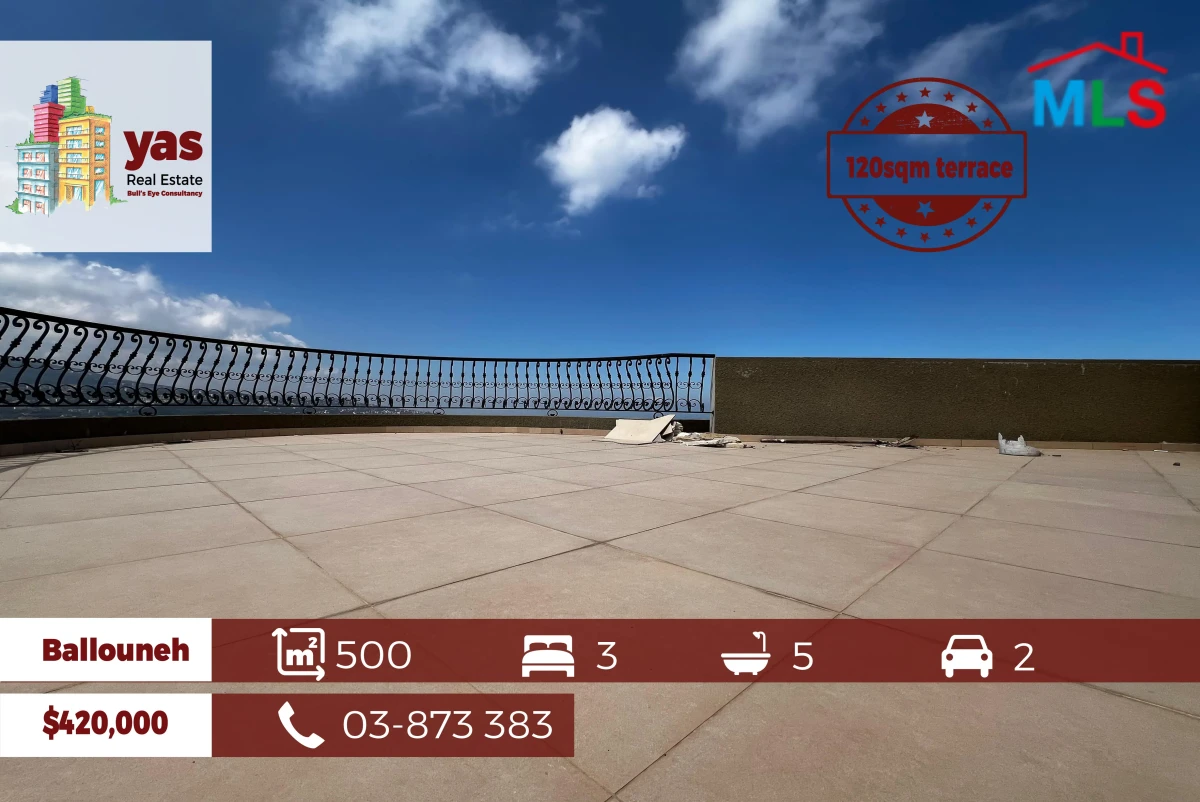 Ballouneh 500m2 | 120m2 Terrace | Duplex | Astonishing View | KS/BA