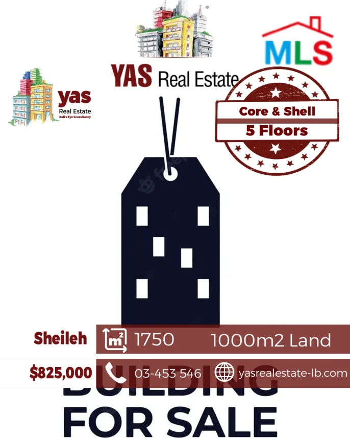 Sheileh 1750m2 | 5 Floors Building | Core & Shell | Prime Location |BA