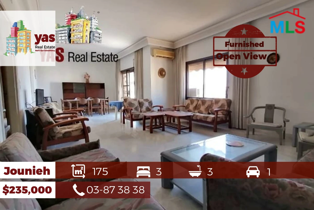 Jounieh 175m2 | Well Maintained | Open View | Quiet |Furnished | EH/YV
