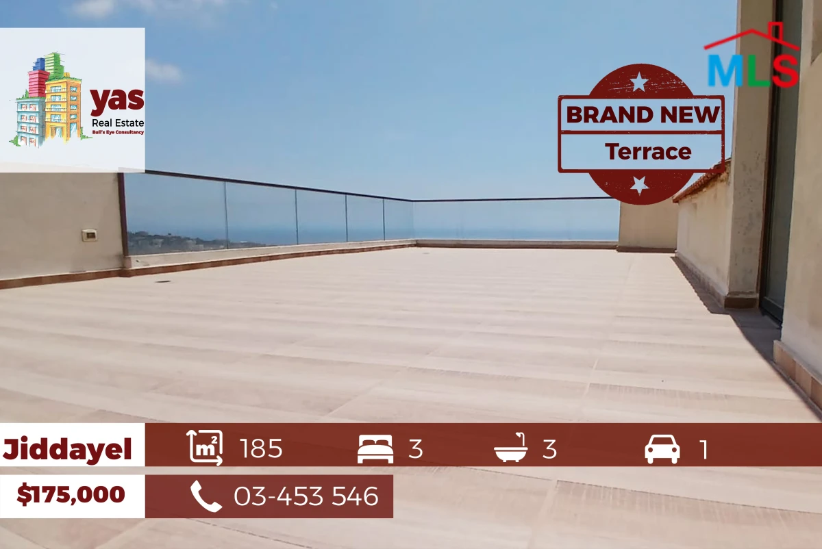 Jiddayel 185m2 | 75m2 Terrace | Brand New | Panoramic Sea View | ABA