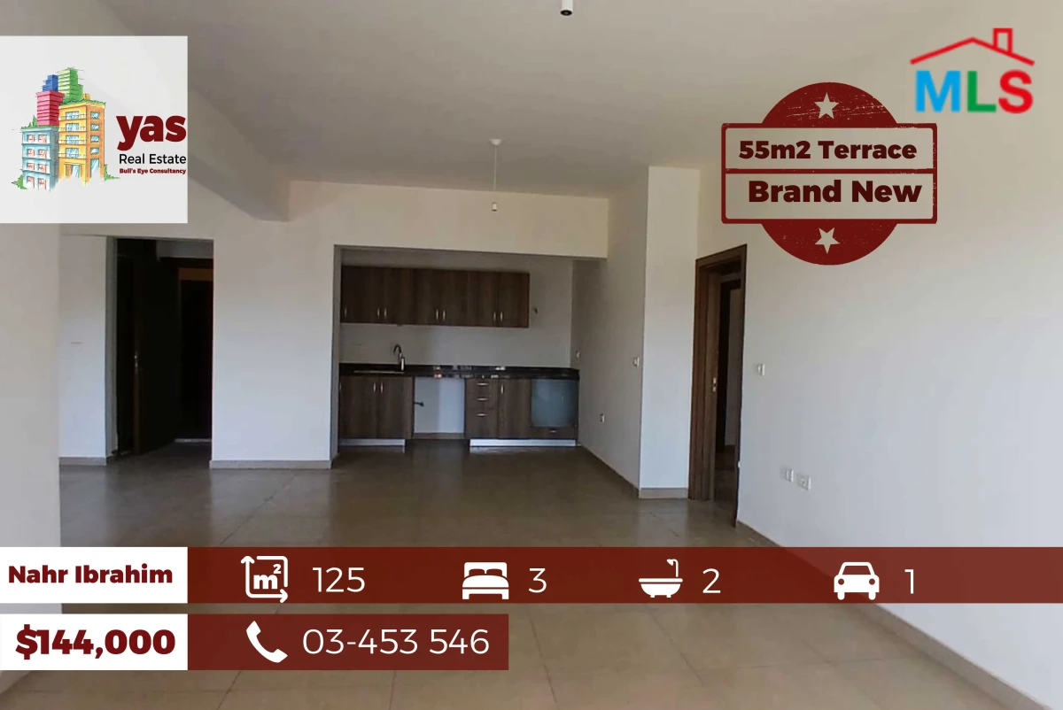 Nahr Ibrahim 125m2 | 55m2 Garden | Brand New | Calm Area | ABA