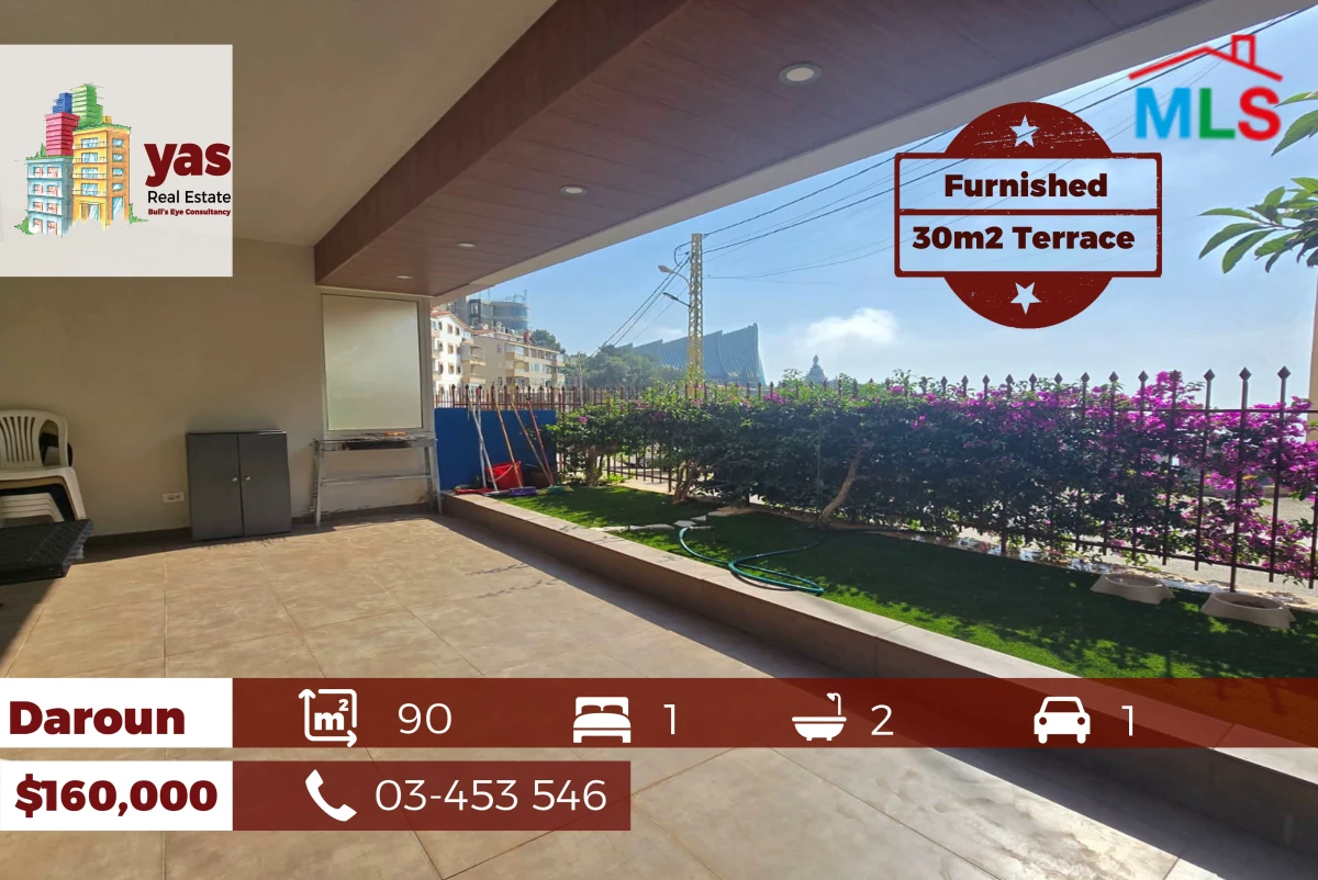 Daroun/Harissa 90m2 | 30m2 Terrace | Furnished | Open View | DA/EH