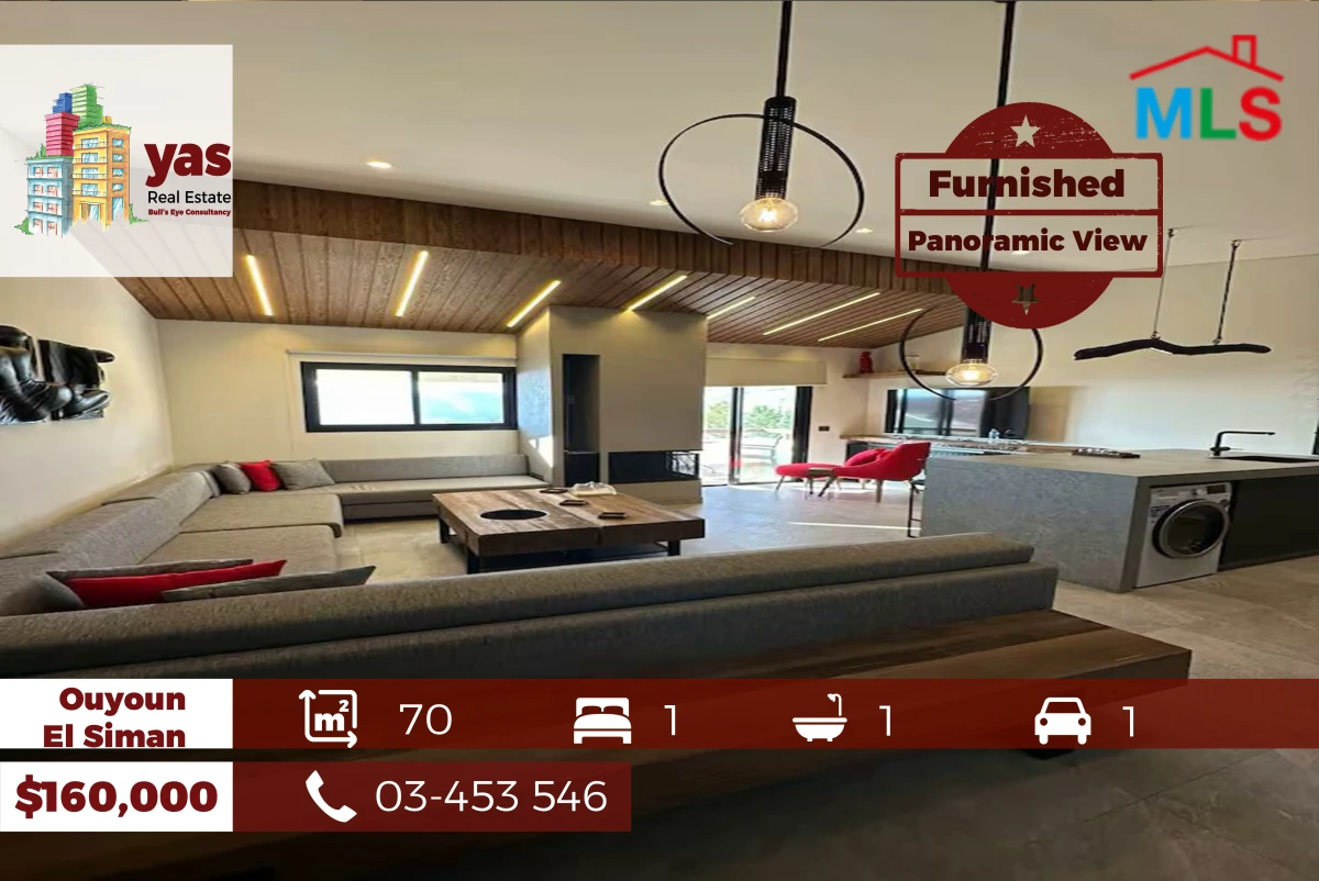Ouyoun El Siman 70m2 | Furnished Chalet | Open View | Calm Area | DA