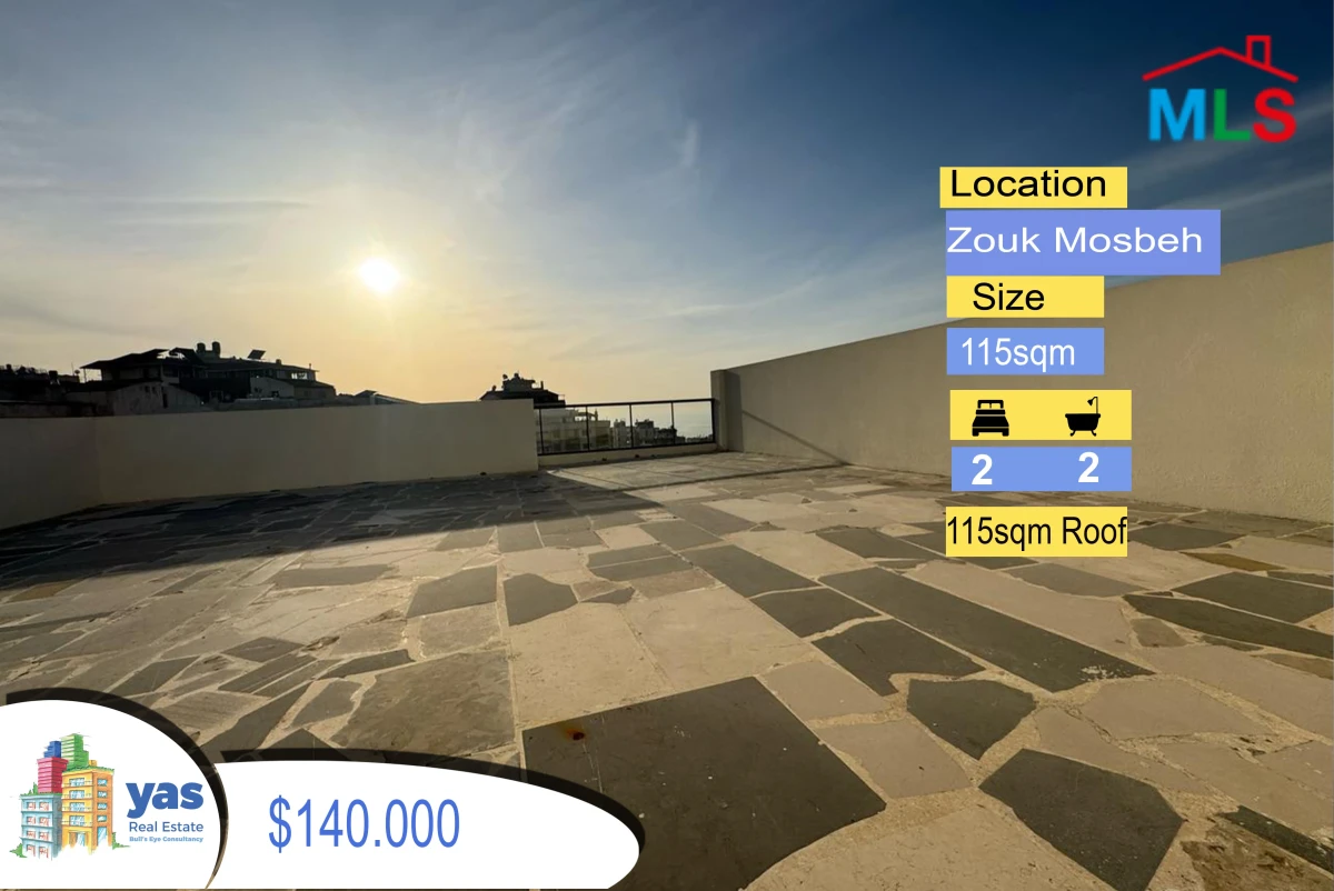 Zouk Mosbeh 115m2 | Roof 115m2 | Brand New | Panoramic View | EL