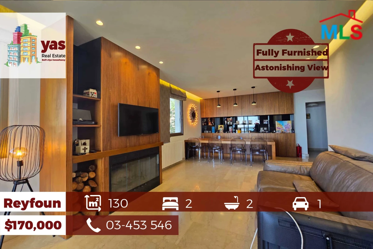 Reyfoun 130m2 | Fully Furnished | Breathtaking View | Calm Area | DA
