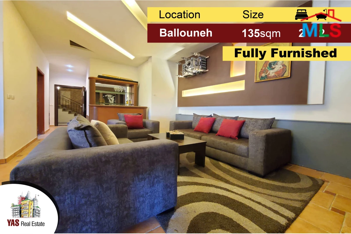 Ballouneh 135M2 | 50M2 Terrace | Furnished | Upgarded | Catch