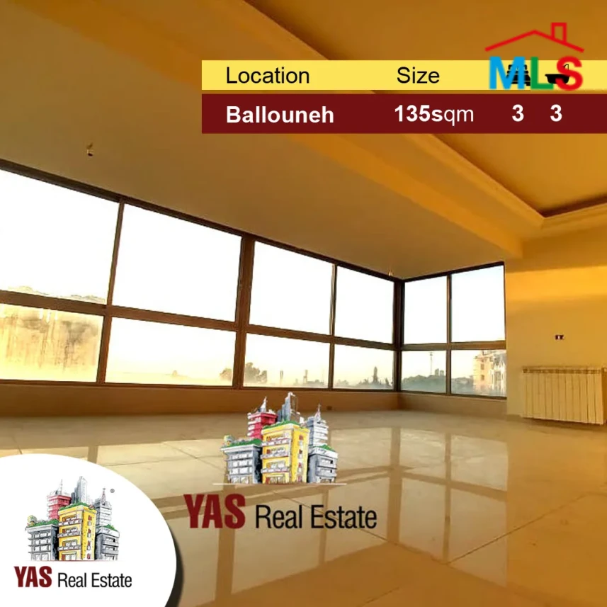 Ballouneh 135m2 | 50m2 Terrace | New | Private Street | Luxurious