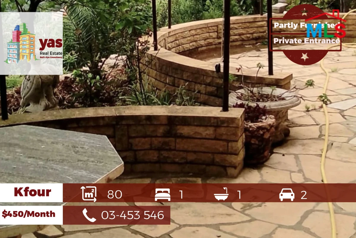 Kfour 80m2 | 100m2 Terrace | Rent | Partly Furnished | Calm Area | IV