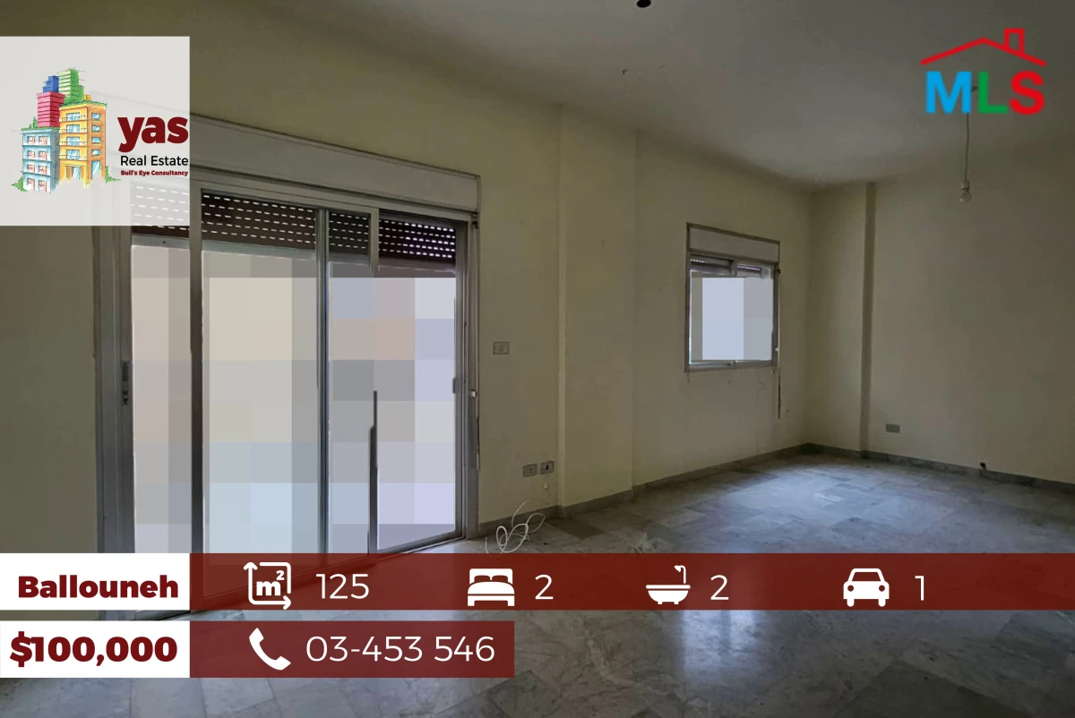 Ballouneh 125m2 | Well Maintained | Open View | Quiet Street | TO/ECH