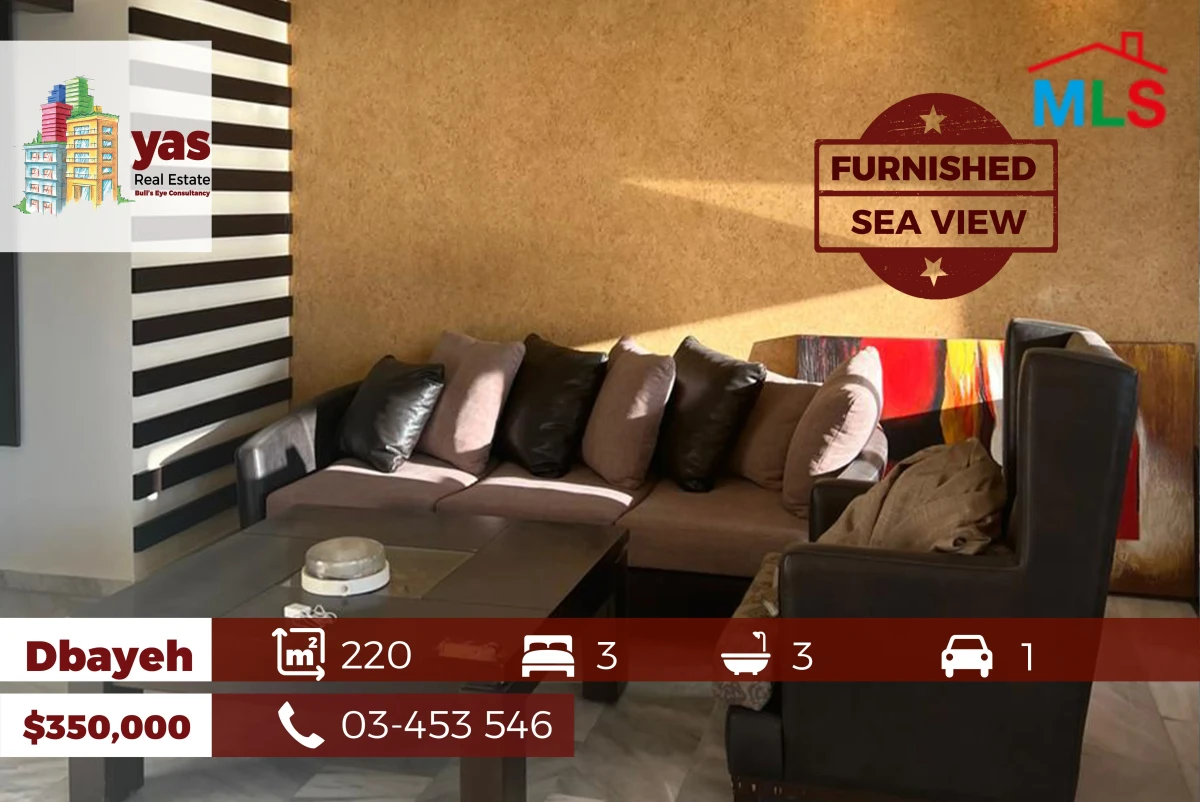 Dbayeh 220m2 | Furnished | Sea View | Prime Location | PA