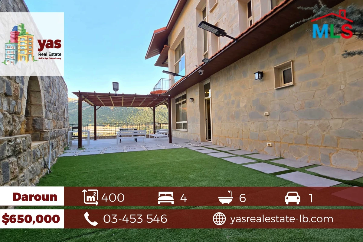 Daroun/Harissa 400m2 | 100m2 Terrace | Furnished Villa | High End | DA