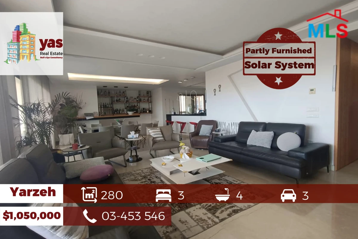 Yarzeh 280m2 | Partly Furnished | Solar System | Dead End Street | AA