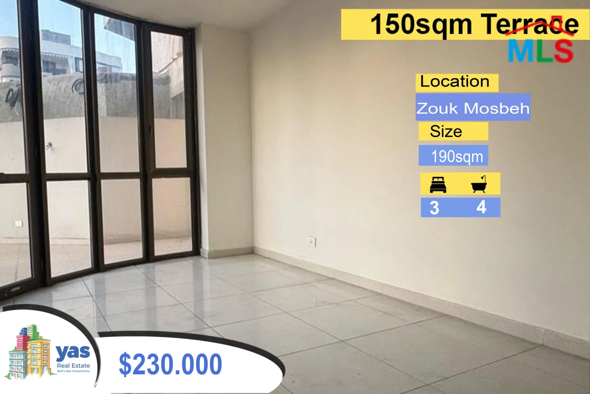 Zouk Mosbeh 190m2 | Terrace 150m2 | Brand New | High End | EL