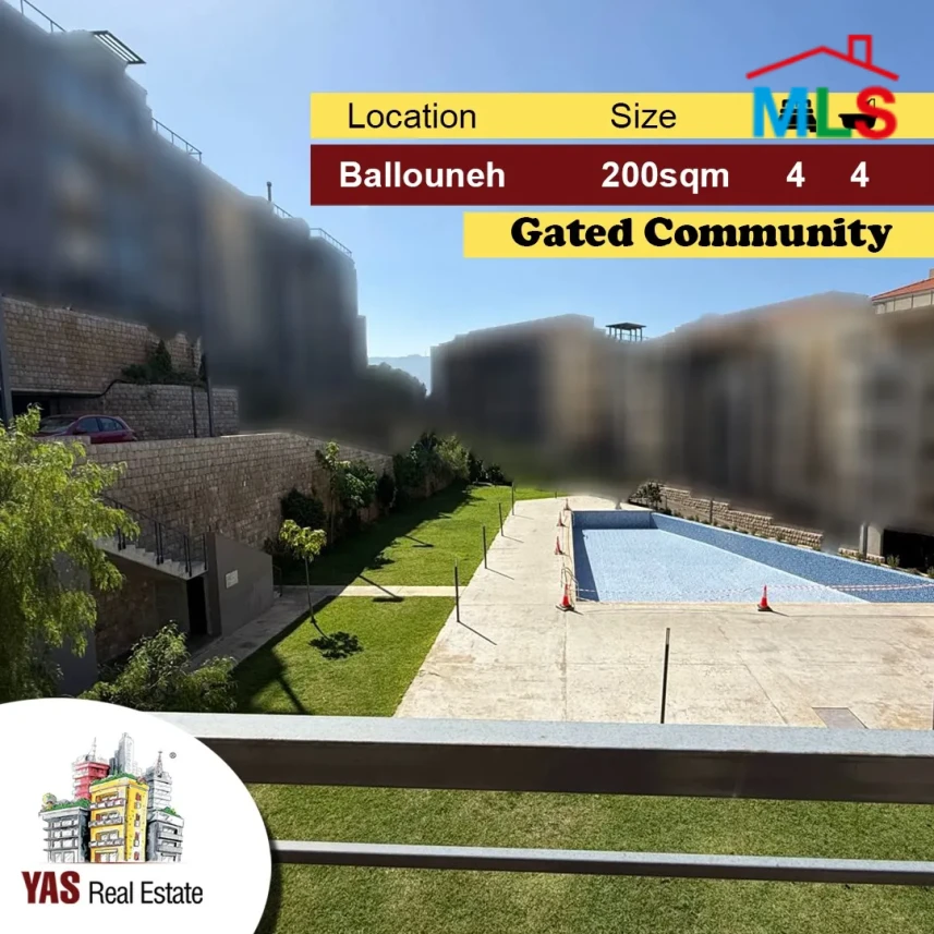 Ballouneh 200m2 | 250m2 Terrace | Pool View | Prime Location | WA