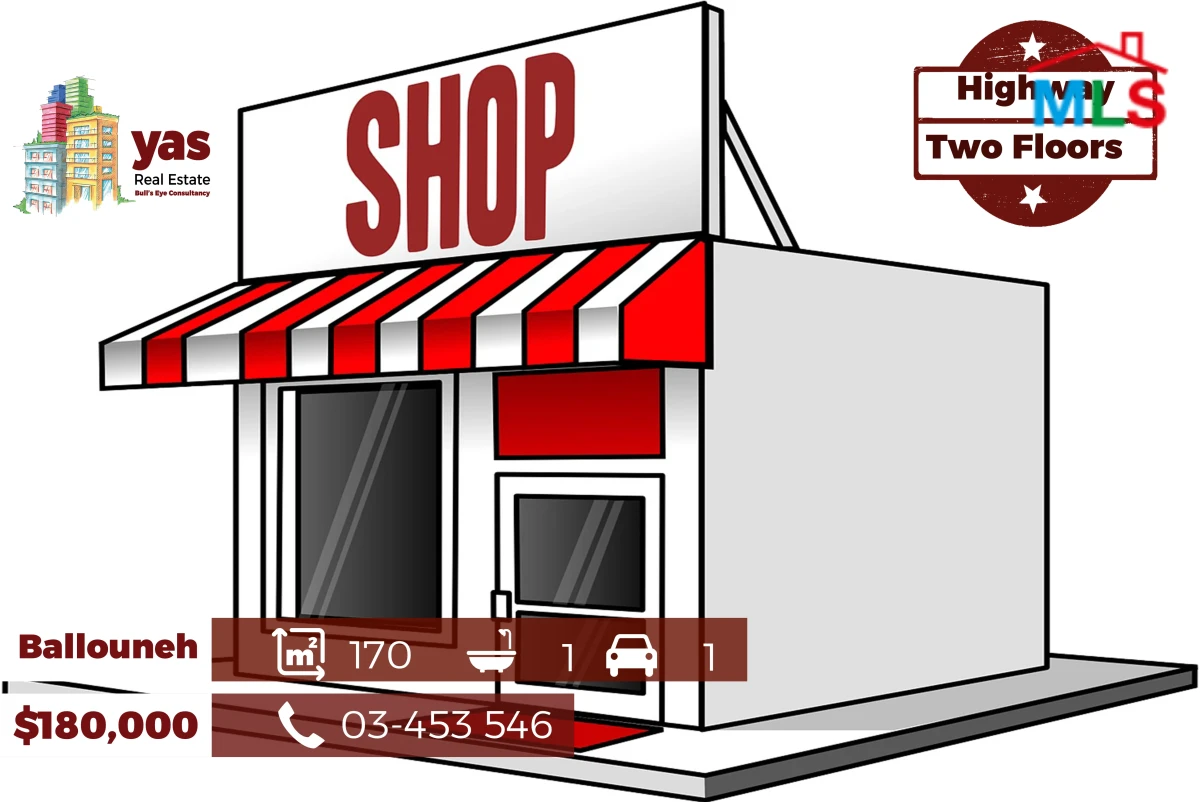 Ballouneh 170m2 | Main Highway Shop | Excellent Condition | BA