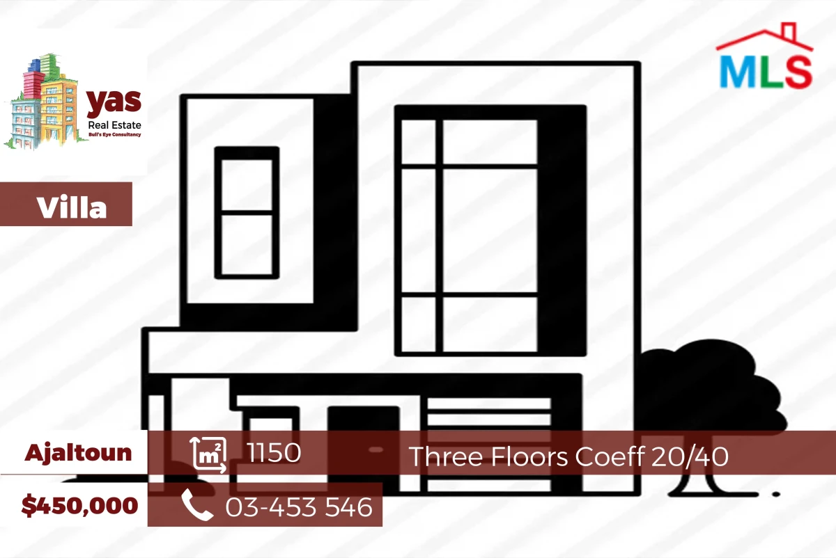 Ajaltoun 1150m2 |Villa | Three Floors | Coeff 20/40 | Classy Area|BA