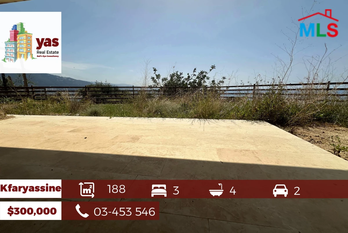 Kfaryassine 188m2 | 90m2 Garden | Panoramic View | Well Lighted |RA/IV