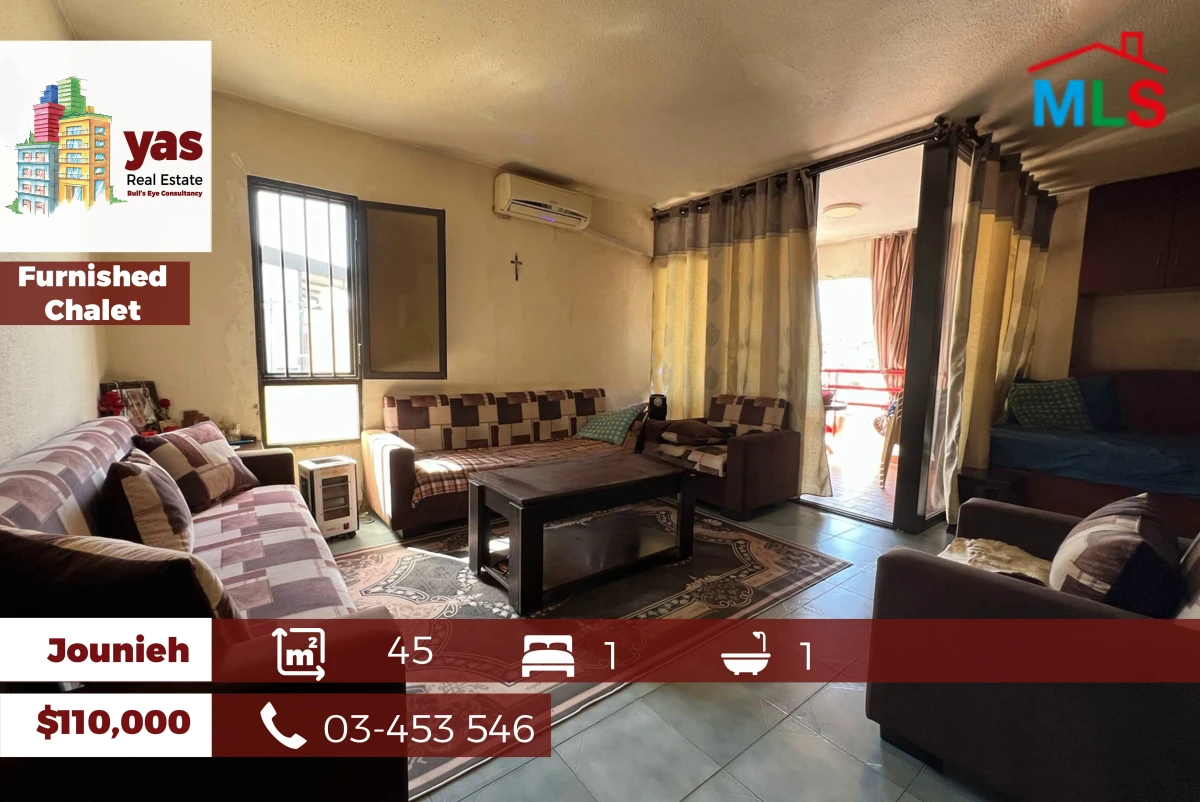 Jounieh/Amwaj 45m2 | Furnished Chalet | Partial View | Cozy | EH