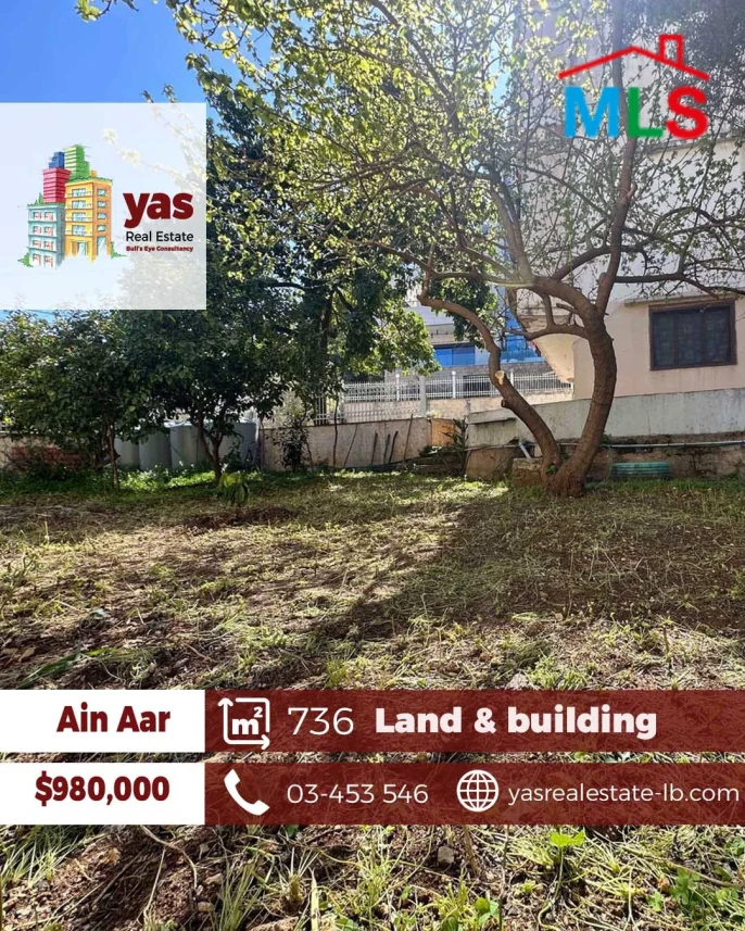 Ain Aar 736m2 | Residential Land | 3 Floors building | Zone 30/90 | KR