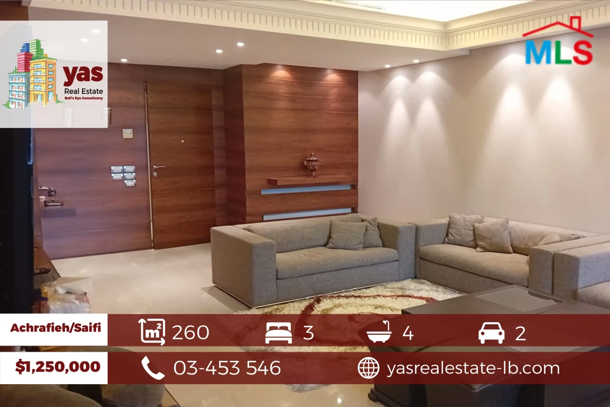 Achrafieh/Saifi 260m2 | Decorated/Furnished | Prime Location | PA