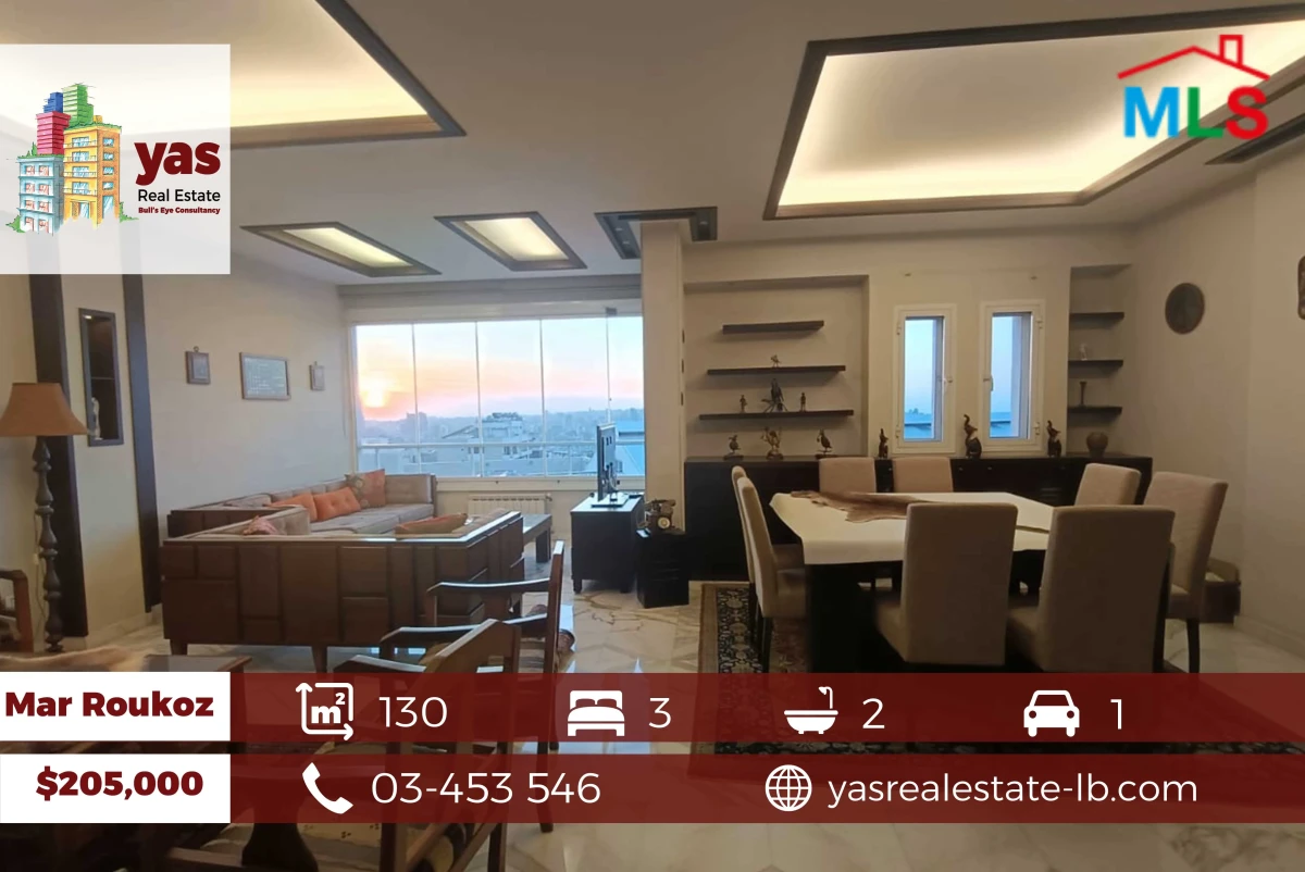Mar Roukoz 130m2 | Furnished & Decorated | City View | Calm Area | AA