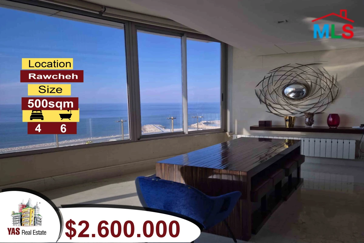 Rawcheh 500m2 | Pool/Gym | Ultra Prime Location | Astonishing View |PA