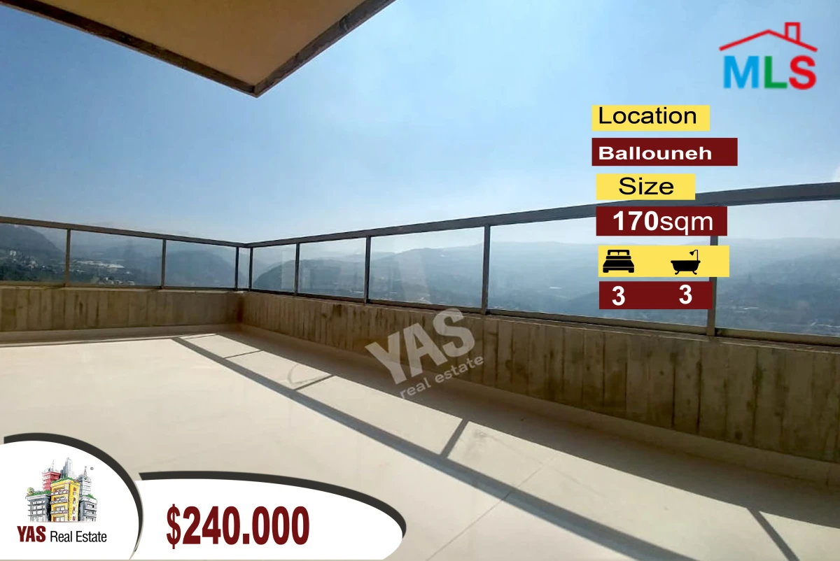 Ballouneh 170m2 | Brand New | luxury | Open View | Quiet Area