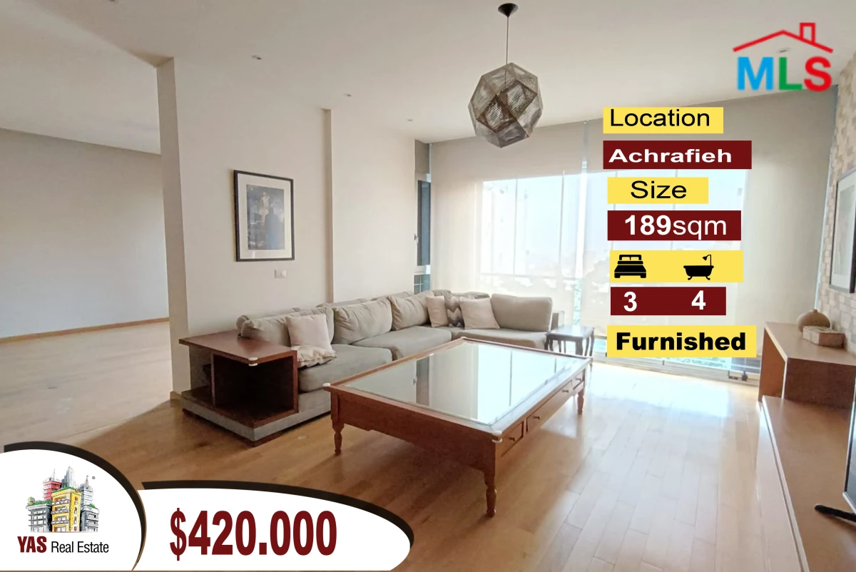 Achrafieh 189m2 | Prime Location | Furnished | Easy Access | AL