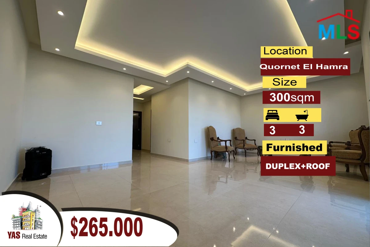 Quornet Al Hamra 300m2 | Brand New | Duplex | Roof | Furnished | CH