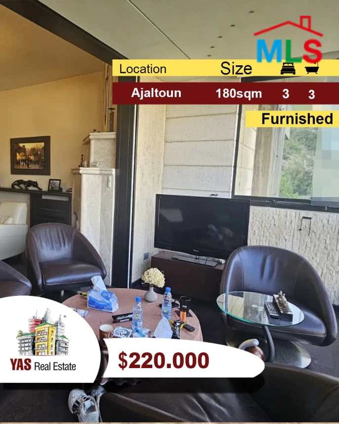 Ajaltoun 180m2 | Furnished | Panoramic View | Dead End Street | DA