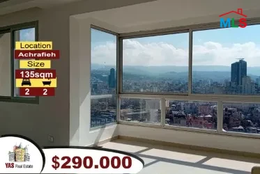 Achrafieh 135m2 | Brand New | City View | Accessible | PA
