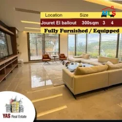 Jouret El Ballout 300m2 | 150m2 Terrace | Furnished | Quiet Area | PA