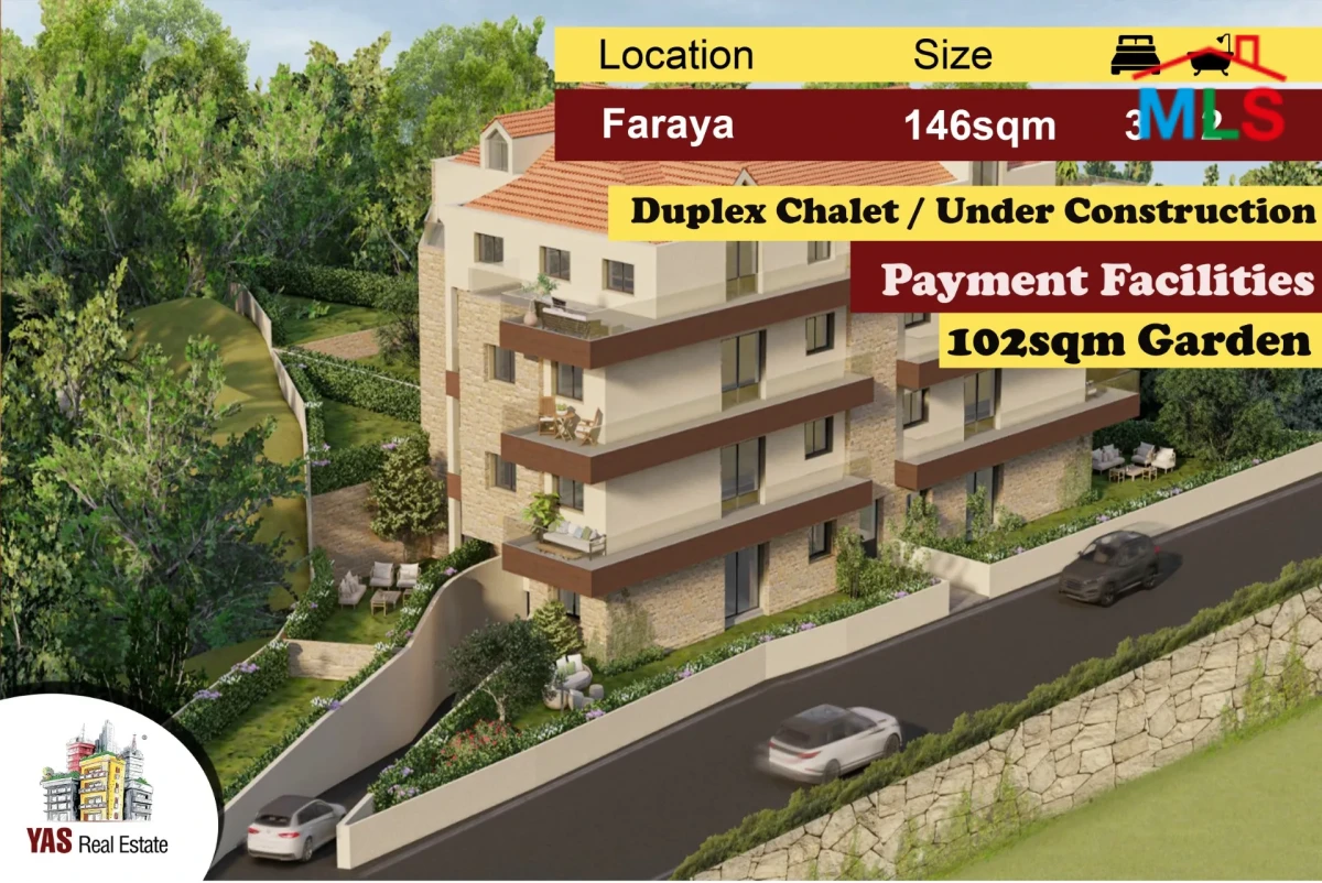 Faraya 146m2 | 102m2 Garden|Under Construction |Payment Facilities|DA