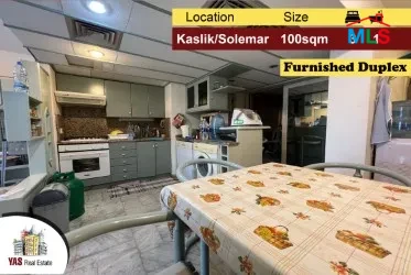 Kaslik/Solemar 100m2 | Furnished Duplex | Sea View | Classic | EH